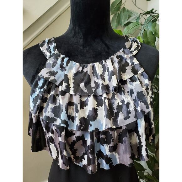 En Focus Studio Women's Black & White Round Neck Sleeveless Knee Length Dress 12 - Picture 2 of 10